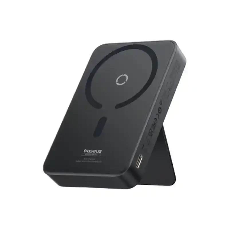 پاور بانک بی سیم مگنتی باسئوس مدل Magnetic Wireless با ظرفیت 5000 میلی‌آمپر ساعت